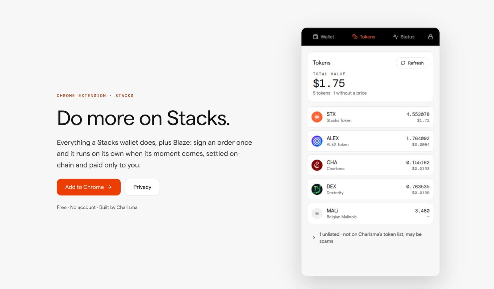 Blaze Wallet, screenshot